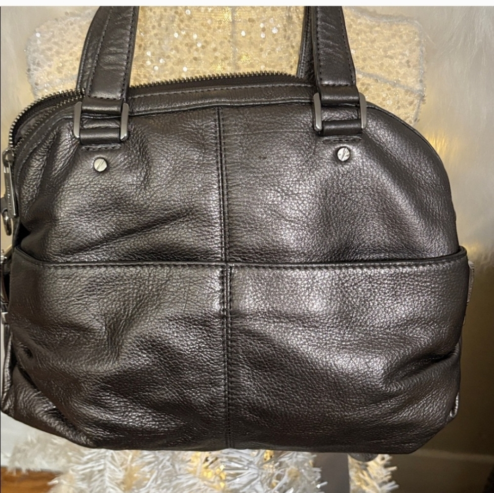 Michael Kors Black Shiny Leather Satchel EUC - Picture 5 of 17